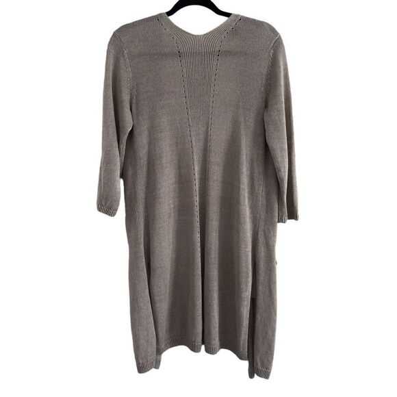 Talbots 100% Linen 3/4 Sleeve Cardigan Beige Size Longer Length Size S Petite - Picture 2 of 6